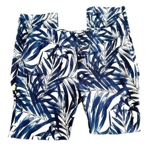 Erica Taylor Tropical Pull On Ankle Pants Large Stretch Coastal Festival Cruise